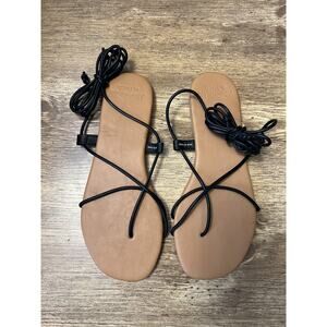 New Abercrombie Fitch sandals Gladiator Women’s 7.5 Tan Black